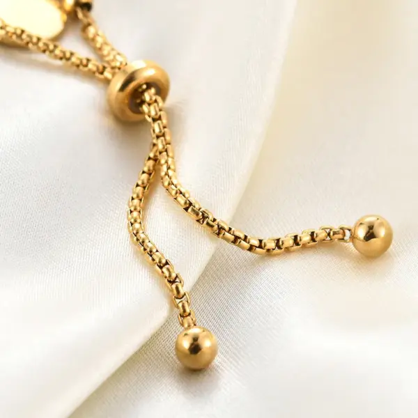 Wholesale PVD Coated 18K Real Gold Plated Geometric Titanium Steel Simple Style Bracelets