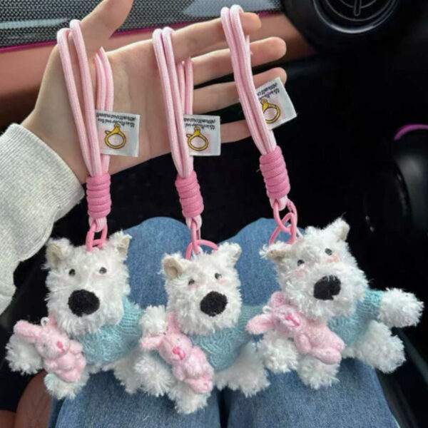oly-133091761c6a13e1565d17bc1b0db5b9 Wholesale Style West Highland Dog Cute Dog Hanging Ornaments Small Gift Dress Plush Keychain Toy