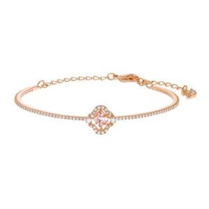 Smart four-leaf clover pink diamond bracelet