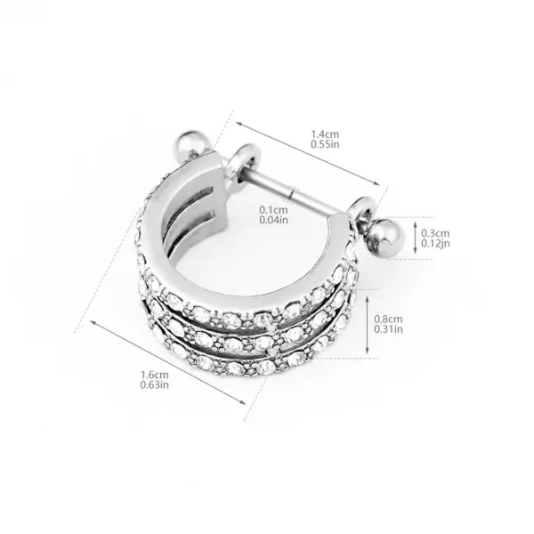 Wholesale Sexy Double Row Micro Paved Zirconium Stainless Steel Nipple Rings Ear Studs Bone Studs Body Piercing Jewelry Style
