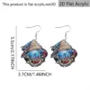 Wholesale Retro Conch Drop Earrings With White & Red Acrylic And 304 Stainless Steel Ear Pins For Women