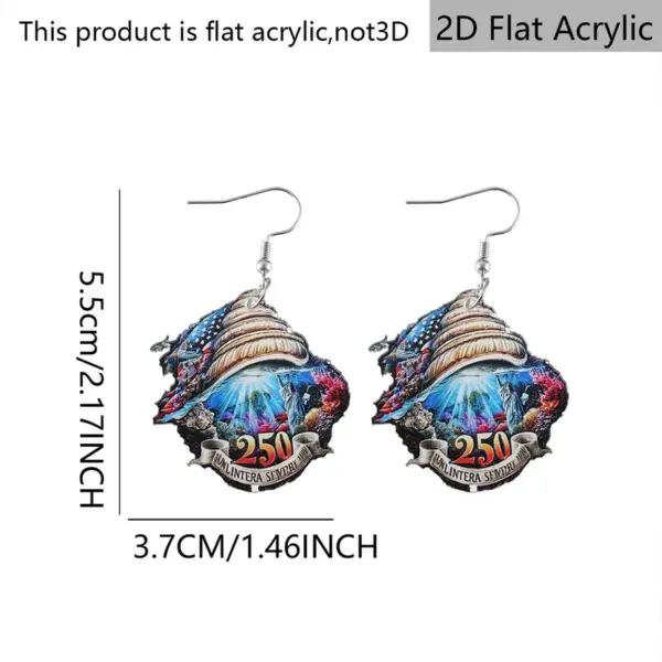 Wholesale Retro Conch Drop Earrings With White & Red Acrylic And 304 Stainless Steel Ear Pins For Women