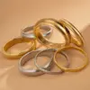 Wholesale Round Solid Color 304 Stainless Steel Modern Style Simple Style Classic Style Titanium Steel Bangle