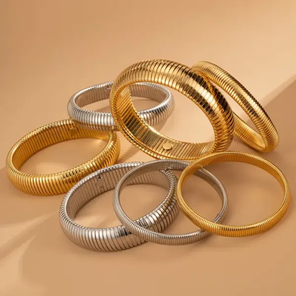 Wholesale Round Solid Color 304 Stainless Steel Modern Style Simple Style Classic Style Titanium Steel Bangle