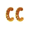Wholesale 1 Pair Simple Style Classic Style C Shape Semicircle Plating Brass Bullet Backs Ear Studs