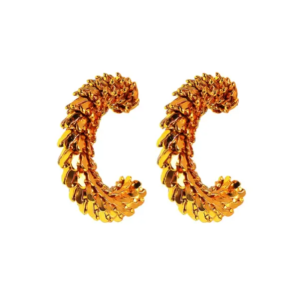 Wholesale 1 Pair Simple Style Classic Style C Shape Semicircle Plating Brass Bullet Backs Ear Studs