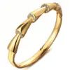 Wholesale Heart Shape Waterproof Non Tarnish Gold Bangle For Women In Simple Style With Rhinestones Inlay And 304 Stainless Steel