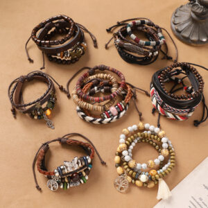 oly-1365110707e010325cda56d8f7ba5c28 Wholesale Handmade Bohemian exotic style bracelet retro ethnic style men's and women's woven multi-layer stacked bracelet niche hand rope