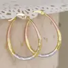 Wholesale Three-dimensional Geometric Earrings For Women In Copper With KC Golden Water Plating And 0.03µm Thickness
