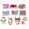 Wholesale loose powder cartoon quicksand Christmas snowman jewelry acrylic pin DIY patch accessories