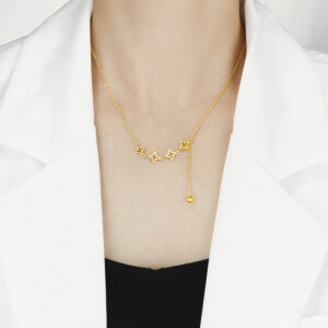 oly-137f1d29c2efc0e048ea7897030aa0d9 Wholesale Explosive Hollow Star Necklace 18K Gold Not Faded Niche Design Stainless Steel Chain Simple Light Luxury Collarbone Chain