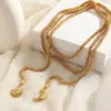 Wholesale Sun Long Necklace For Women, 304 Stainless Steel, 18K Gold Plated PVD Coated, Waterproof, Round Bead Chain