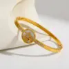 Wholesale PVD Coated 18K Gold Plated Starfish Shell 304 Stainless Steel Casual Retro Simple Style Plating Inlay Bangle