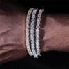 Wholesale explosions tennis chain zircon bracelet tide brand hip-hop copper plated 18K gold men's bracelet jewelry