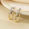 Wholesale Fashionable Geometric Pattern Stainless Steel 18K Gold Plated Hollow Chain Earrings For Women Versatile Daily Wear Jewelry