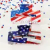 Wholesale American Flag Hair Claws For Women In Blue Acrylic, Commute Style Hairpin, Perfect For Independence Day