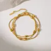oly-13a811a77ccba9e3c201d69be928c9e4 Wholesale PVD Coated Real Gold Plated Solid Color 304 Stainless Steel Simple Style Waterproof Non Tarnish Bracelets Necklace