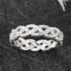 Wholesale Geometric Claw Setting Ring For Women In Copper With White K Water Plating And Zircon Inlay