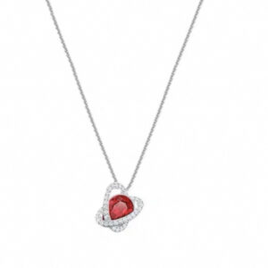 Twist red diamond necklace