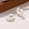 Wholesale Hypoallergenic Letter Hoop Earrings For Women In Copper With White K UV Plated Finish And 0.03µm Thick Coating