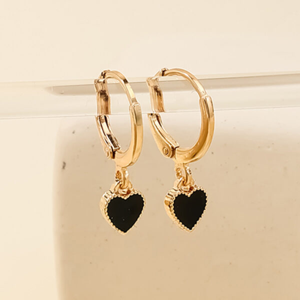 oly-13c498c7d7b4bb3d245bc468def6d0f2 Wholesale 1 Pair of Versatile Heart-Shaped Simple Earrings 1 Pair of Niche Spade Design Women's Earrings