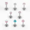 Wholesale 1 Piece Lip Rings Simple Style Classic Style Shiny Pentagram Round Heart Shape 316L Stainless Steel Waterproof Non Tarnish Surgical Steel Zircon Lip Rings