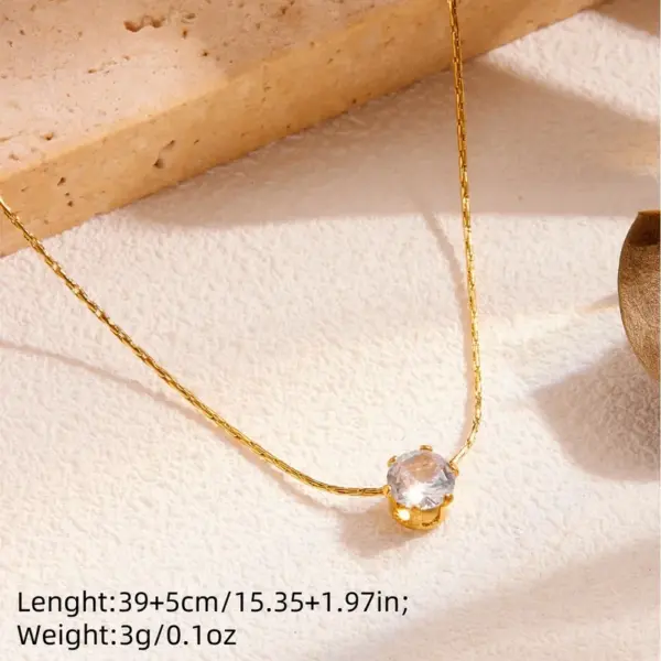Wholesale PVD Coated Real Gold Plated 18K Gold Round Titanium Steel Simple Style Waterproof Non Tarnish Titanium Steel Necklace