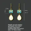 Wholesale Lotus Earrings For Women In Golden Plated Copper Featuring Freshwater Pearl Inlay