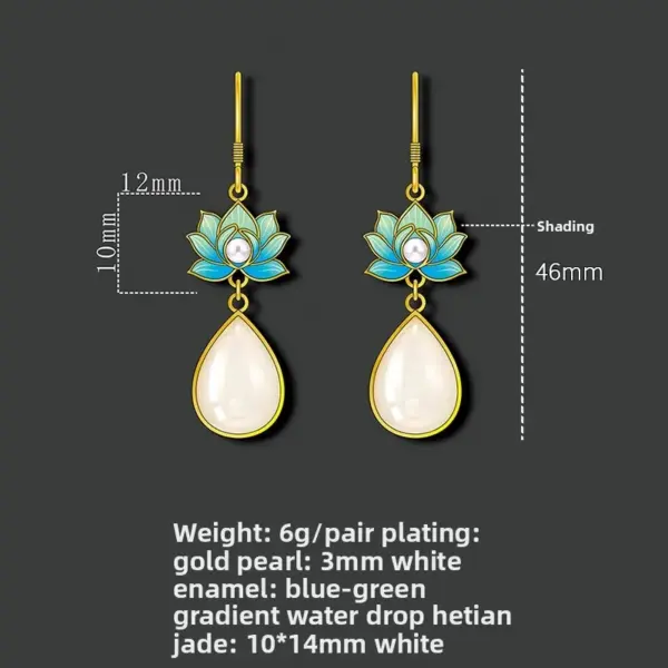 Wholesale Lotus Earrings For Women In Golden Plated Copper Featuring Freshwater Pearl Inlay
