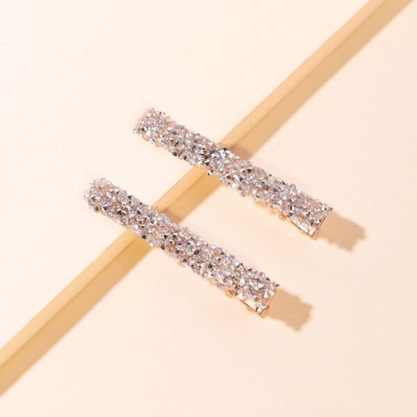Wholesale Simple and Fashionable One-word Duckbill Clip Internet Popular Full Diamond Super Flash Bangs Side Clip Hair Accessories Hair Clip
