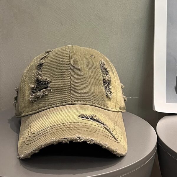 oly-13e8897a30e66b29e074dddd5ad3a605 Wholesale Big Head Ware Washed Old Hole Baseball Cap Women's Spring and Summer Sun Protection All-match Duck Tongue Hat Showing Face Small Men's Fashion