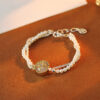 Wholesale Copper alloy bracelet with diamond-set eight-pointed star double-layer bead bracelet