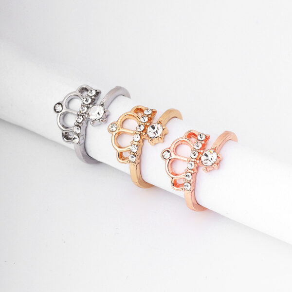 Wholesale ring style crown ring Women's index finger imitation silver jewelry accessories simple Japanese and Korean fashion ring