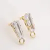 Wholesale Handmade Geometric Stud Earrings In Copper With 14K Real Gold Plating And Zircon Inlay, Featuring 925 Sterling Silver Ear Pins