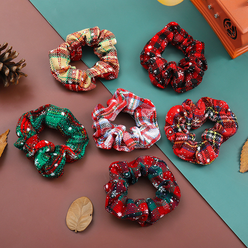 Wholesale Christmas autumn and winter hair ring cross-border European and American new large intestine ring three-state jewelry all-match holiday clot