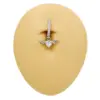 Wholesale 1 Piece 316 Stainless Steel Alloy Resin Rhinestones Glass Belly Rings Heart Shape Wings Butterfly White Gold Plated Unisex