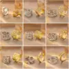 Wholesale Titanium Steel Oil Pressed Ring Women's Non-Fading Unique Design Stainless Steel Jewelry Geometric Pattern Couple Rings