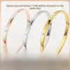 Wholesale Waterproof Non Tarnish Titanium Steel Bangle For Women In Steel Color With Rhinestones Inlay
