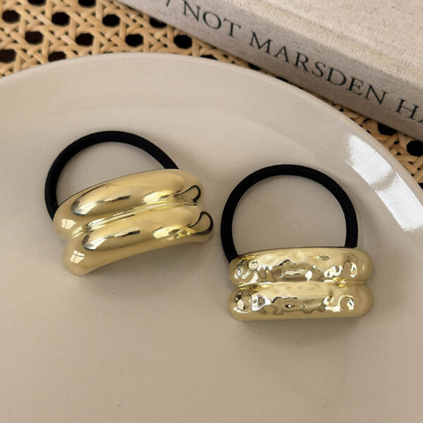 oly-1423d63037a30bcd0a514eae8460fb9e Wholesale cold style geometric metal concave-convex elastic hair ring all-match design geometric hair rope retro temperament head rope