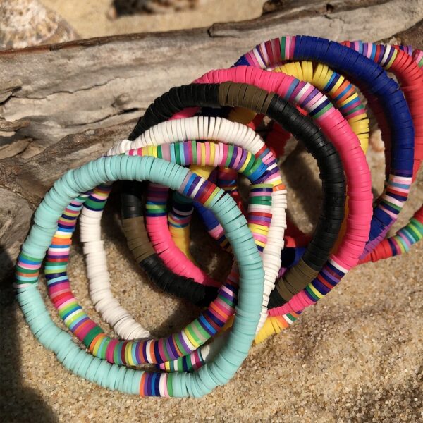 Wholesale jewelry beach style color Taylor friendship soft pottery bracelet female elastic rope bracelet