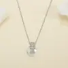 Wholesale Jewelry Casual Simple Style Solid Color 304 Stainless Steel Pearl Inlay Pendant Necklace