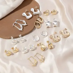 Wholesale 1 Pair Ig Style Geometric Irregular Polishing Plating Copper 18k Gold Plated Earrings Ear Studs