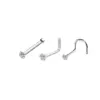 Wholesale 316L Stainless Steel Zircon Ear Cartilage Rings & Studs Geometric Waterproof Non Tarnish Surgical Steel