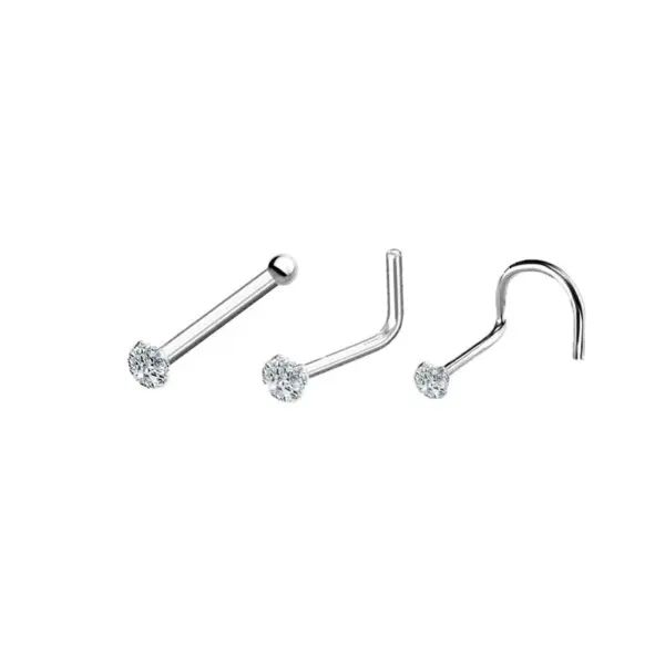 Wholesale 316L Stainless Steel Zircon Ear Cartilage Rings & Studs Geometric Waterproof Non Tarnish Surgical Steel