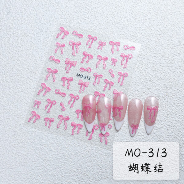 oly-1445fcc3c448b12941d08fab49ca4fe6 Wholesale Nail Art Sticker Ribbon Bow White Three-dimensional Thin Tough Bow Ballet Shoes DIY Nail Decal Jewelry