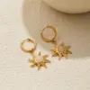 Wholesale Classic Style Women's Necklace Sun Pendant Beaded Chain Jewelry 18K Gold Stainless Steel Quartz Stone Travel Essential