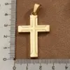 Wholesale DIY Jewelry High-Quality Polished 304 Stainless Steel Rhinestone Vacuum Electroplating (In Furnace) 18K Real Gold Plated Cross Flag Square Pendant