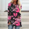 oly-145aaec47b30b502a3ad3d7cec95f6eb Wholesale Spring 3D ValenTine's Day HearT PrinT Women's Casual Loose RounD Neck Long-sleeveD T-shirT