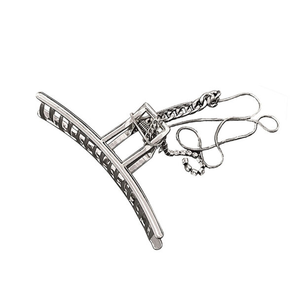 Wholesale Niche personalized hairpin exaggerated headwear women's large shark clip back head clip tassel chain hair accessories