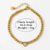 Wholesale PVD Coated Real Gold Plated 16K White Plating Heart Shape 304 Stainless Steel Modern Style Simple Waterproof Non Tarnish Bracelets Necklace
